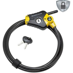 Antivol Python 8433EURD - Longueur ajustable de 30 cm à 1 8 m acier torsadé - Noir