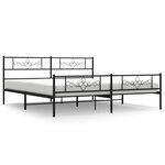 vidaXL Cadre de lit métal avec tête de lit/pied de lit noir 183x213 cm