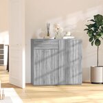 vidaXL Buffet Sonoma gris 80x36x75 cm Bois d'ingénierie