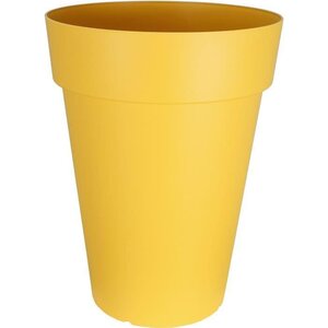 Bac à fleurs jaune en plastique SOLEILLA HAUT - Hauteur 66 cm