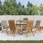 vidaXL Chaises de jardin inclinables et coussins lot de 6 bois teck