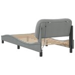 vidaXL Cadre de lit avec lumières LED gris clair 90x190 cm tissu