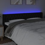 vidaXL Tête de lit à LED Noir 203x16x78/88 cm Tissu