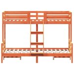 vidaXL Lit superposé 90x200/120x200 cm cire marron bois de pin massif