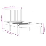 vidaXL Cadre de lit Noir Bois de pin massif 75x190 cm Petit simple