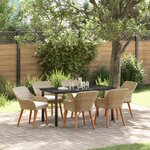 vidaXL Set de salle à manger de jardin 7 pièces en poly rattan beige