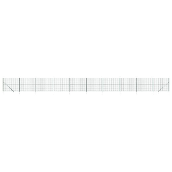 vidaXL Clôture en treillis métallique et piquet d'ancrage vert 1 8x25m