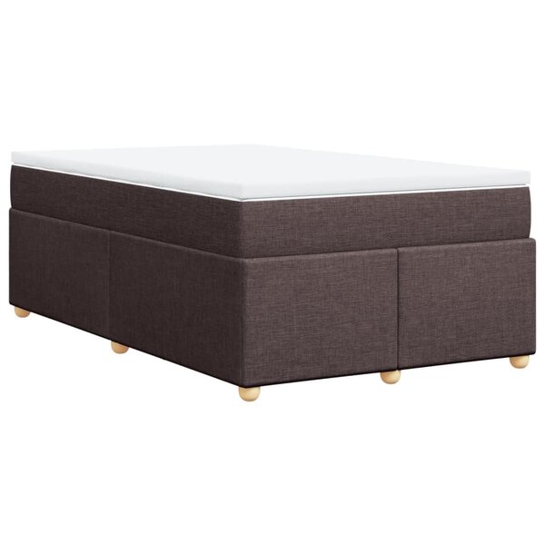 vidaXL Sommier à lattes de lit et matelas marron foncé 120x190cm tissu