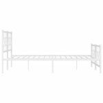 vidaXL Cadre de lit métal avec tête de lit/pied de lit blanc 193x203cm