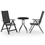 vidaXL Ensemble de bistro 3 Pièces noir et anthracite