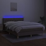 vidaXL Sommier à lattes de lit avec matelas LED Taupe 140x190 cm Tissu