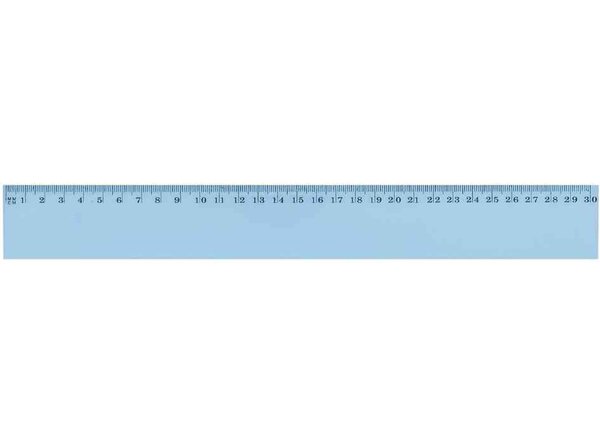 Règle Plate Incassable Plastique Bord Antitache 30 cm Bleu Transparent WONDAY