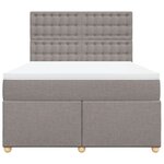vidaXL Sommier à lattes de lit avec matelas Taupe 160x200 cm Tissu