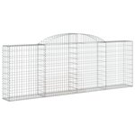 vidaXL Paniers à gabions arqués 2 Pièces 300x30x100/120 cm fer galvanisé