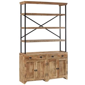 vidaXL Buffet avec étagères Bois de manguier massif 120 x 35 x 200 cm