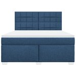 vidaXL Sommier à lattes de lit avec matelas Bleu 180x200 cm Tissu