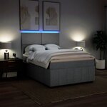 vidaXL Sommier à lattes de lit avec matelas Gris clair 160x200cm Tissu