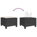 vidaXL Ensemble de bistro 3 Pièces avec coussins noir résine tressée