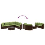 vidaXL Salon de jardin avec coussins 7 Pièces marron résine tressée