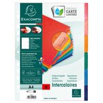 Intercalaires Carte Lustrée 225g Avec Onglets Renforcés - 6 Positions - A4 - Couleurs Assorties - X 25 - Exacompta