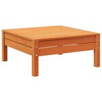 vidaXL Canapé de jardin 3 places repose-pied cire marron bois massif