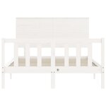 vidaXL Cadre de lit avec tête de lit blanc 140x200 cm bois massif