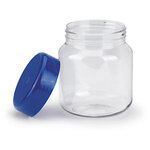 Lot de 48: bocal plastique à couvercle vissant bleu 800 ml