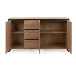 DENVER Buffet 3 portes 3 tiroirs - Décor chene artisan / Anthracite - L 160 x P 40 x H 88 cm