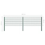 vidaXL Panneau de clôture avec poteaux Fer 3 4 x 0 8 m Vert