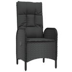 vidaXL Ensemble à dîner de jardin et coussins 7Pièces Noir Résine tressée