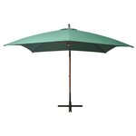 vidaXL Parasol  300 x 300 cm Poteau en bois Vert