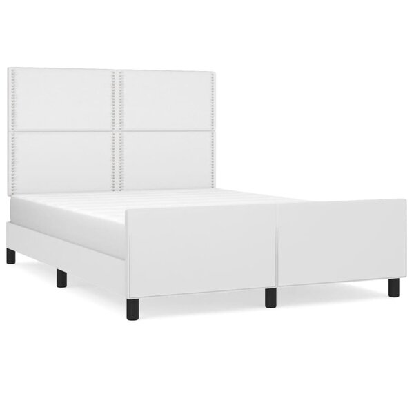 vidaXL Cadre de lit avec tête de lit Blanc 140x200 cm Similicuir