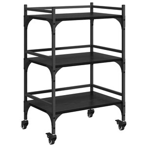 vidaXL Chariot de cuisine Chêne noir 50 x 35 x 75 5 cm