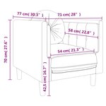 vidaXL Fauteuil avec coussin rouge bordeaux velours