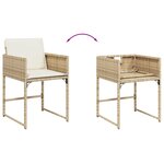 vidaXL Ensemble à manger de jardin et coussins 11 Pièces beige poly rotin