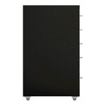 Caisson de bureau meuble de rangement pour documents dossiers fournitures de bureau à roulettes avec 5 tiroirs 69 x 28 x 41 cm noir 03_0006330