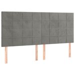 vidaXL Sommier à lattes de lit et matelas Gris clair 160x200cm Velours