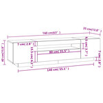 vidaXL Meuble TV avec lumières LED Chêne sonoma 160x35x40 cm