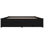 vidaXL Cadre de lit avec tiroirs Noir 140x190 cm