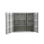 Bloc collectif Leabox 3x3  grade 3  simple face  intérieur  fixation murale  gris clair ral 7035 finition brillante