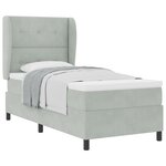 Lit Box Spring vidaXL avec Matelas Gris clair 90x200 cm Velours