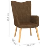 vidaXL Chaise de relaxation avec tabouret Marron Tissu