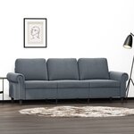 vidaXL Canapé à 3 places Gris foncé 180 cm Velours