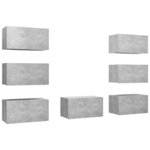 vidaXL Meubles TV 7 Pièces Gris béton 30 5x30x60 cm Aggloméré