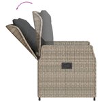 vidaXL Ensemble à manger de jardin et coussins 7 Pièces gris clair rotin