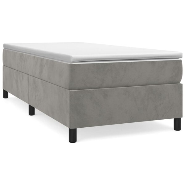 vidaXL Cadre de lit Gris clair 90x200 cm Velours