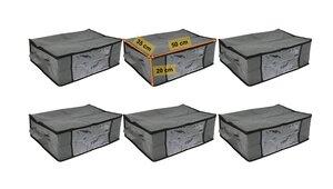 Lot de 6 Sacs de rangement sous lit  50x35x20 cm  35 litres