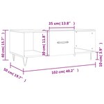 vidaXL Table basse chêne sonoma 102x50x40 cm bois d'ingénierie