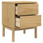 vidaXL Table de chevet FLORO cire marron 45x39x57cm bois de pin massif