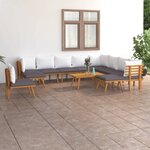 vidaXL Salon de jardin 12 Pièces avec coussins Bois d'acacia solide